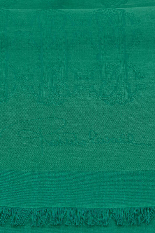 RC Roberto Cavalli shawl with RC MONOGRAM print Green SYI00B-1HL61