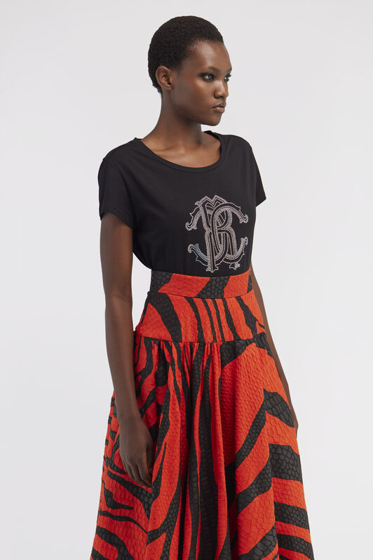 RC T-shirt with Monogram Mirror Snake Black NOT60V-JD060