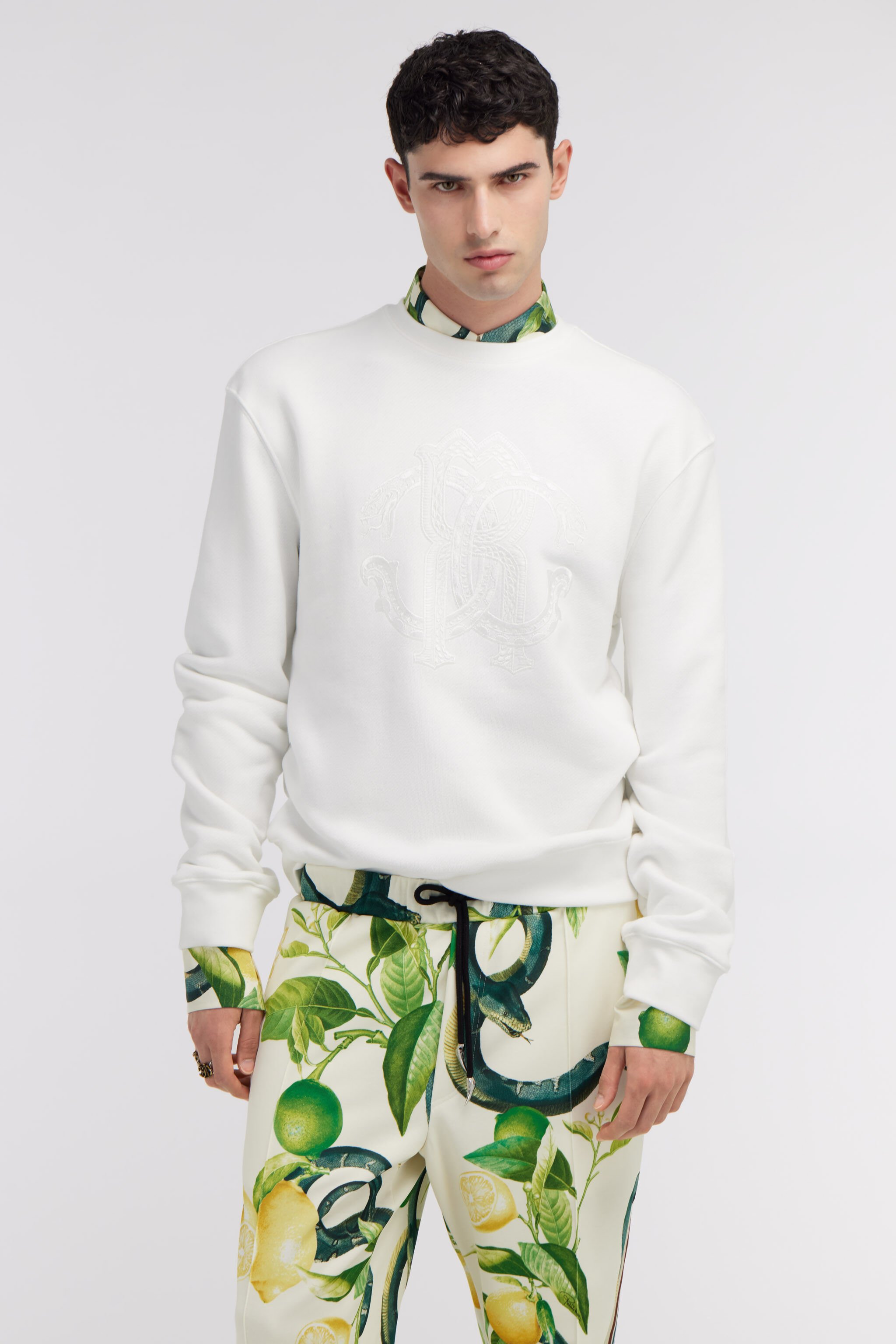 RC White Sweatshirt With Monogram RC Embossed Logo White SRT68C-CF050