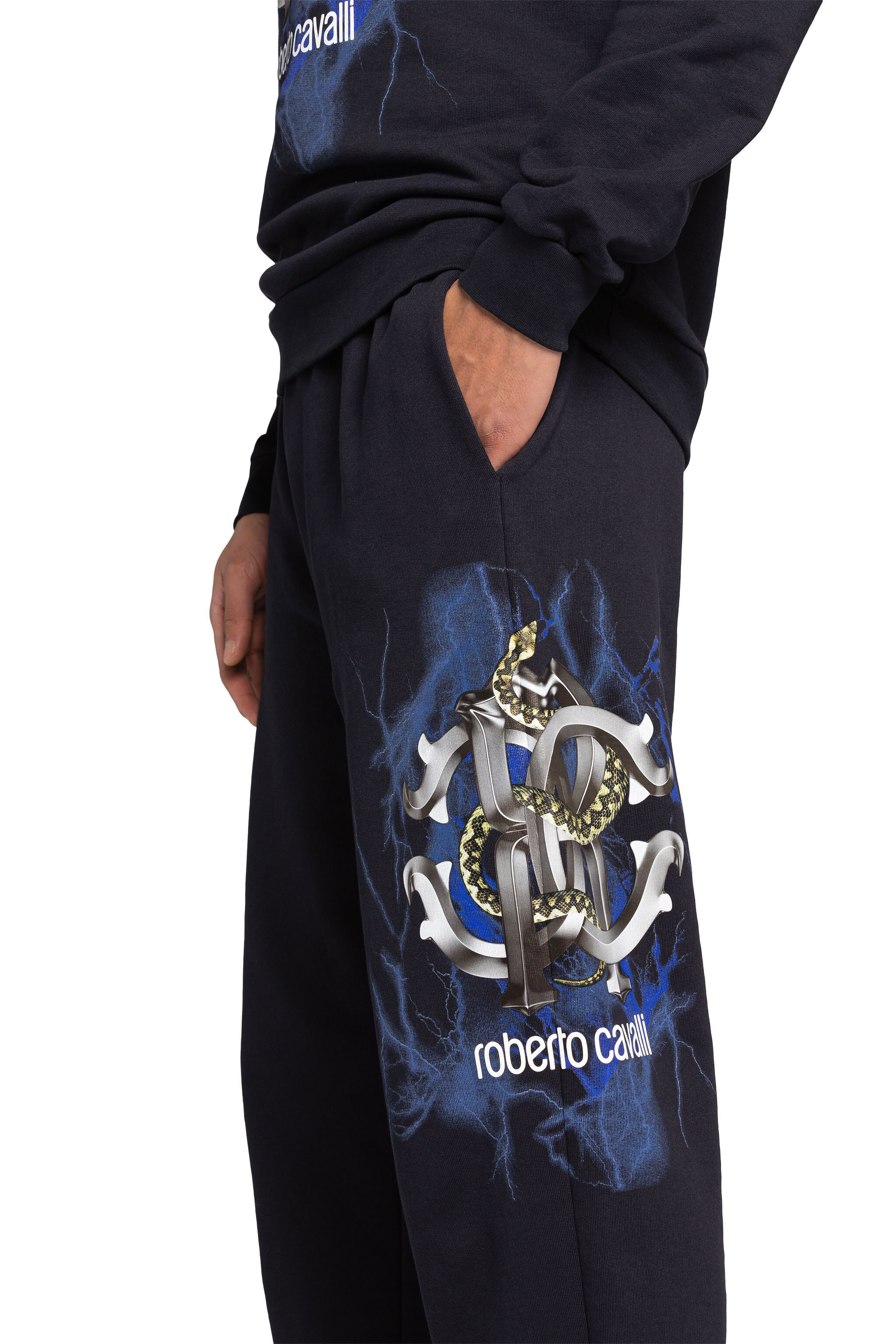 RC RC Monogram Lightning-Print Sweatpants Dark blue IS7210-CF050