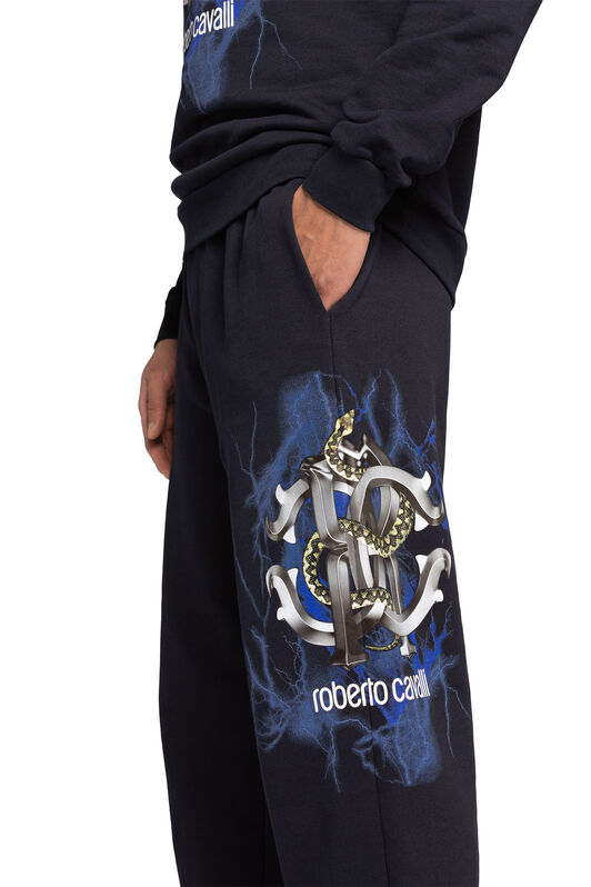 RC RC Monogram Lightning-Print Sweatpants RC RC Monogram Lightning-Print Sweatpants Dark blue IS7210-CF050