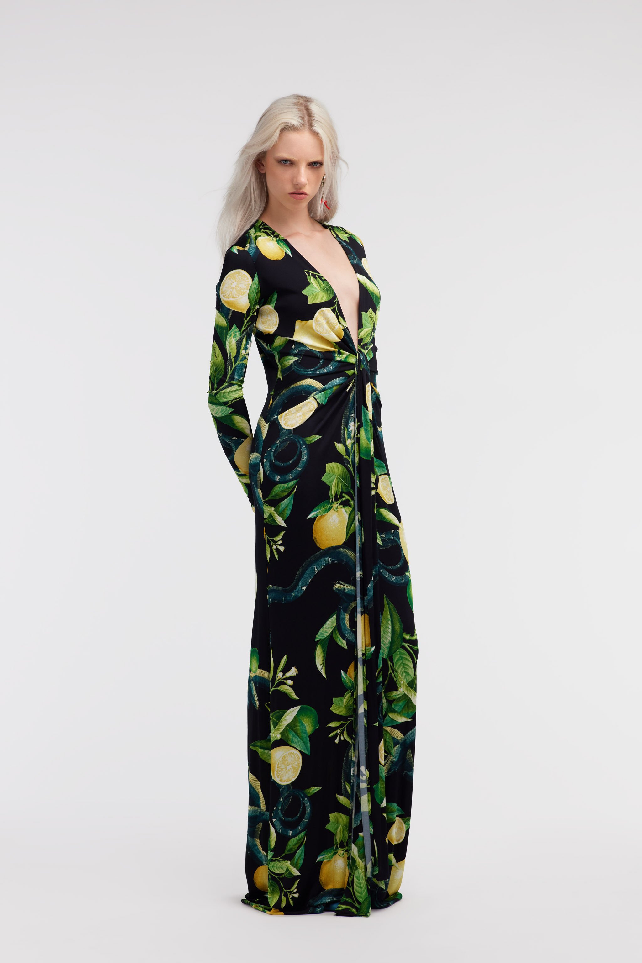 RC Lemon print long dress Black SKT107-JRI89