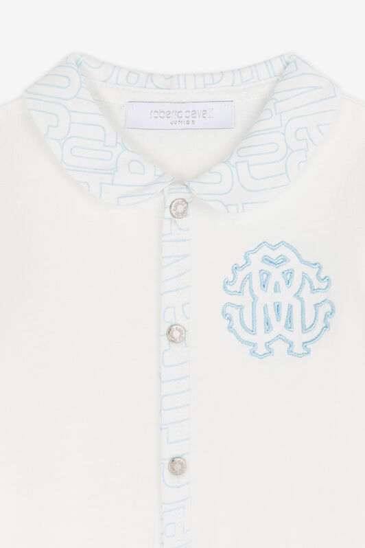 JU RC Monogram-Embroidered Babygrow Set JU RC Monogram-Embroidered Babygrow Set Light blue RJT80T-JD001