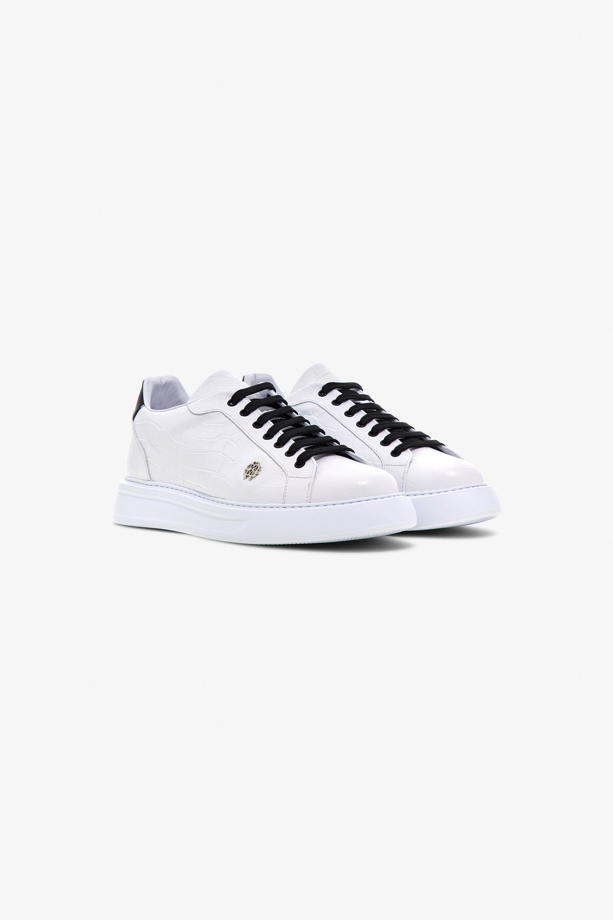 RC Sneakers en cuir avec logo WHITE/BLACK OOS00A-PZ966