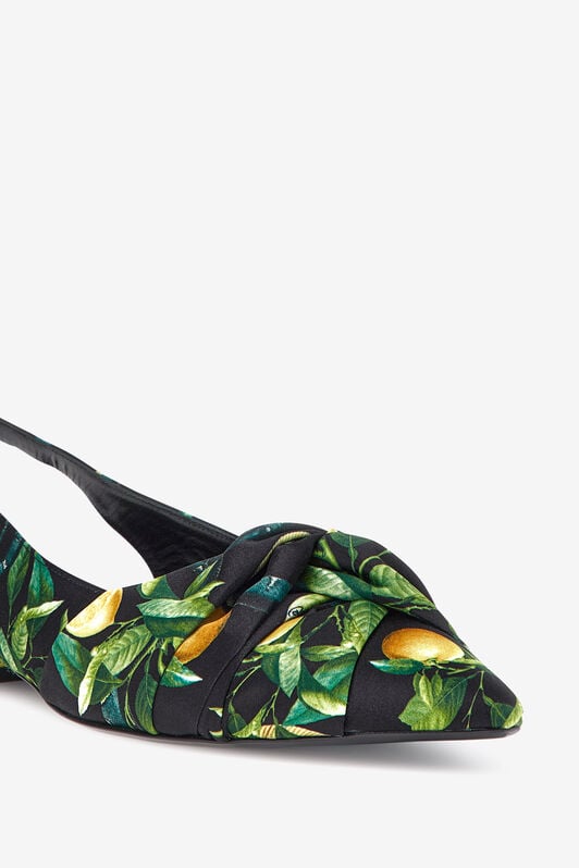 RC Slingback tacco basso The Pettegola in raso Nero SKS100-SE380