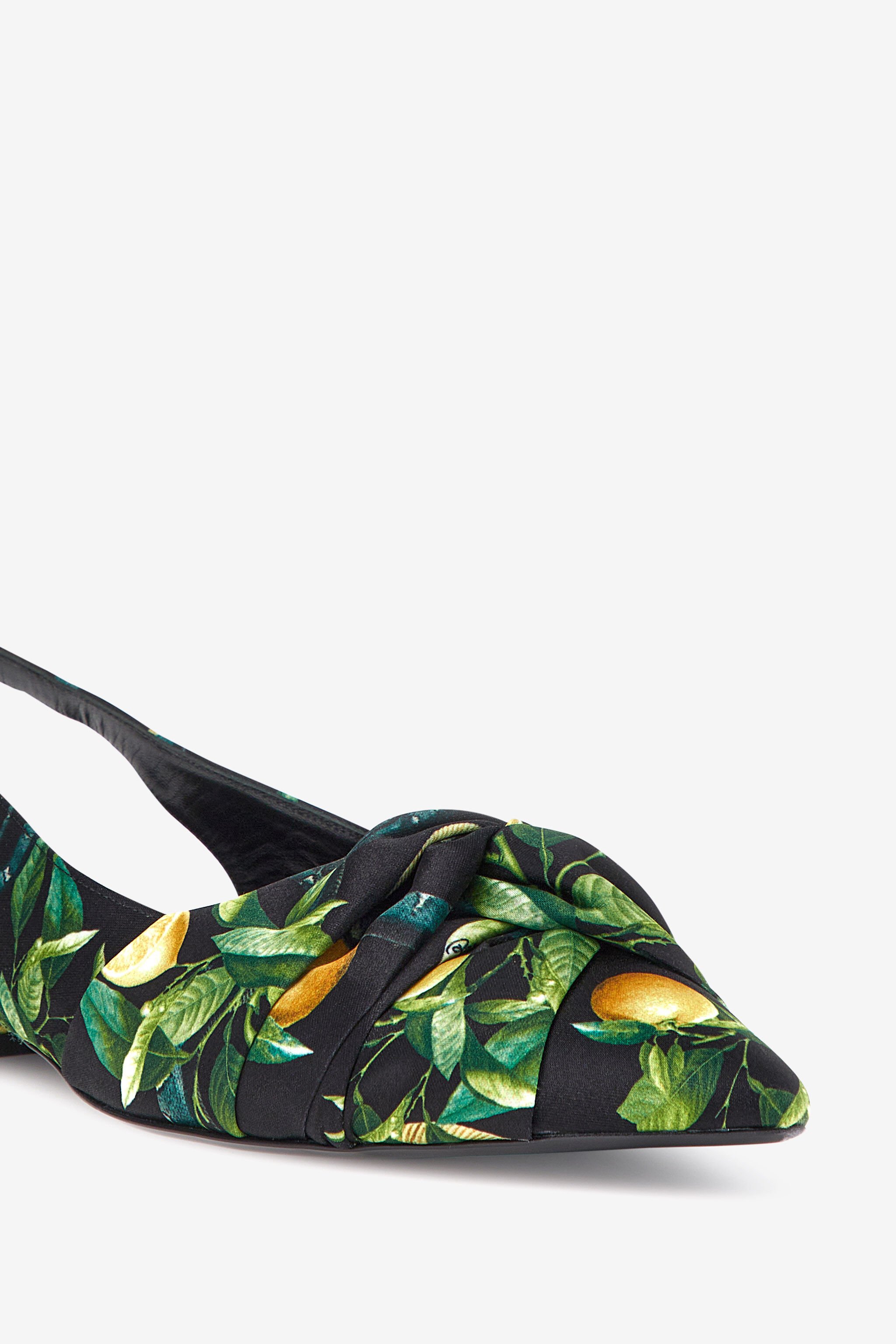 RC Slingback tacco basso The Pettegola in raso Nero SKS100-SE380