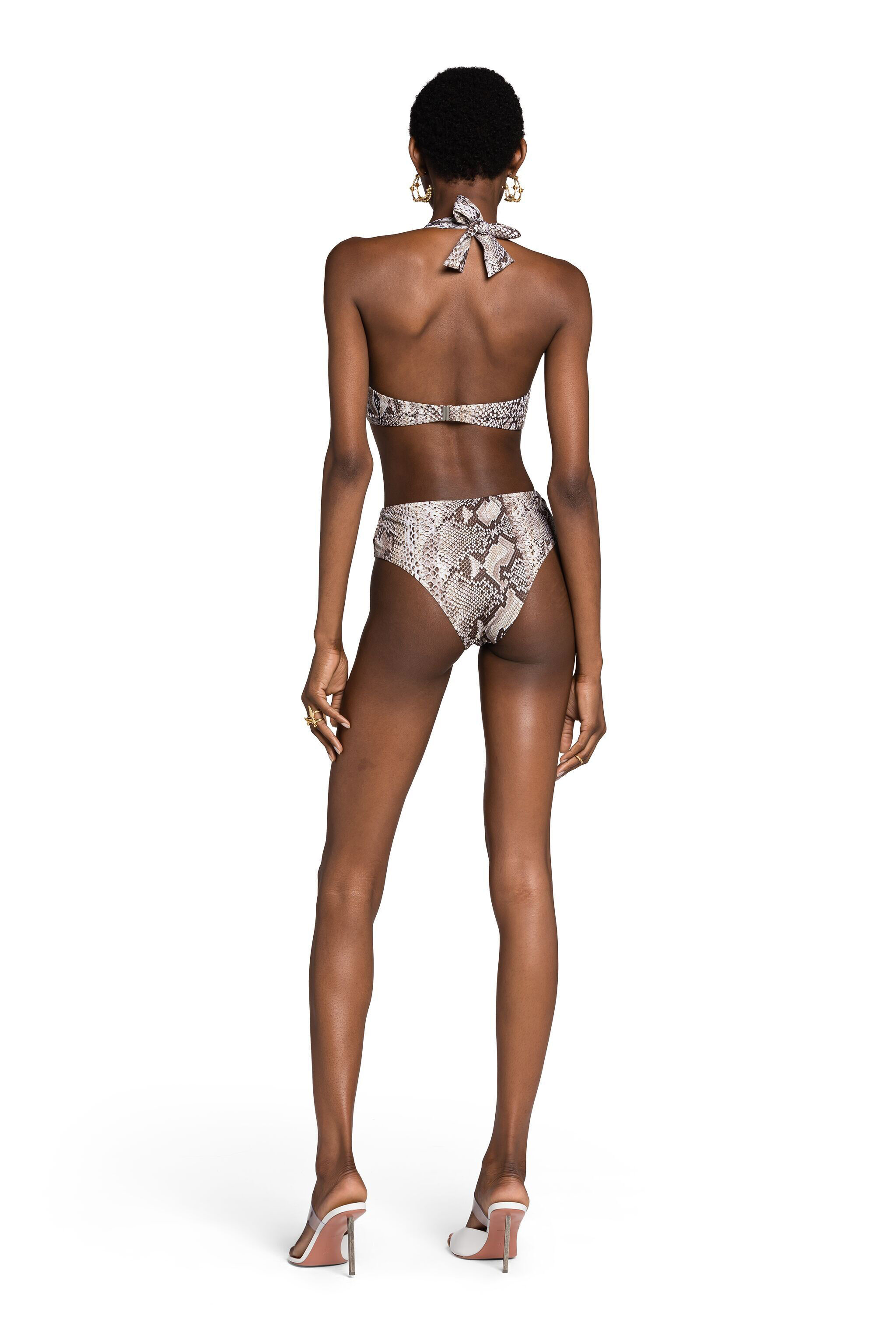 RC Snake-Print Cut-Out Swimsuit Hellbraun KSW00G-HVI18