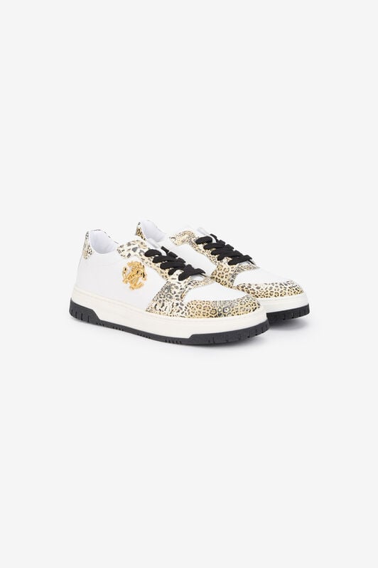 RC Leopard Print Sneaker with Monogram RC RC Leopard Print Sneaker with Monogram RC WHITE/JAGUAR QOS01L-PZO17