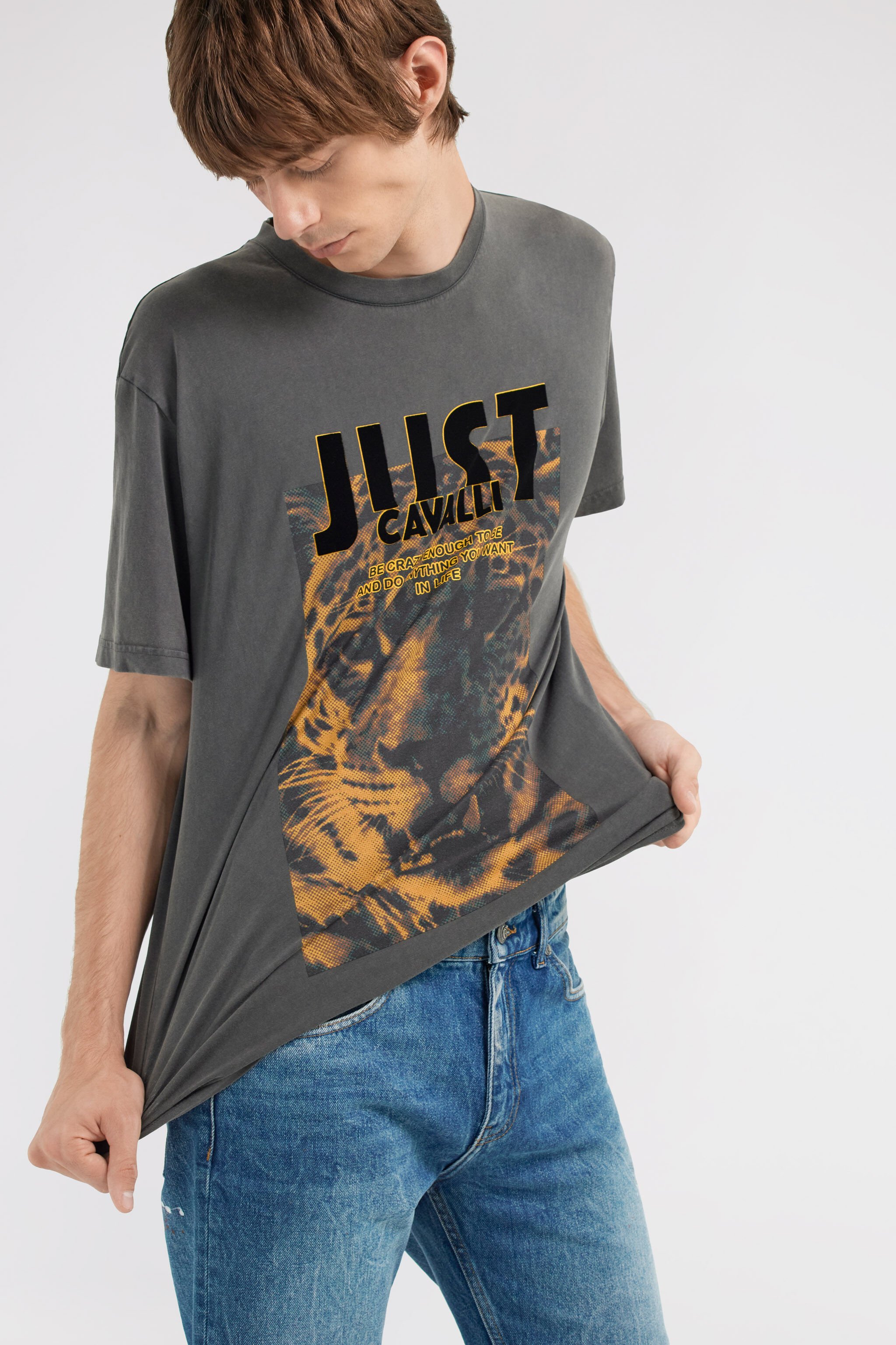 JC Just Cavalli T-shirt Gris foncé TFT025-TF042