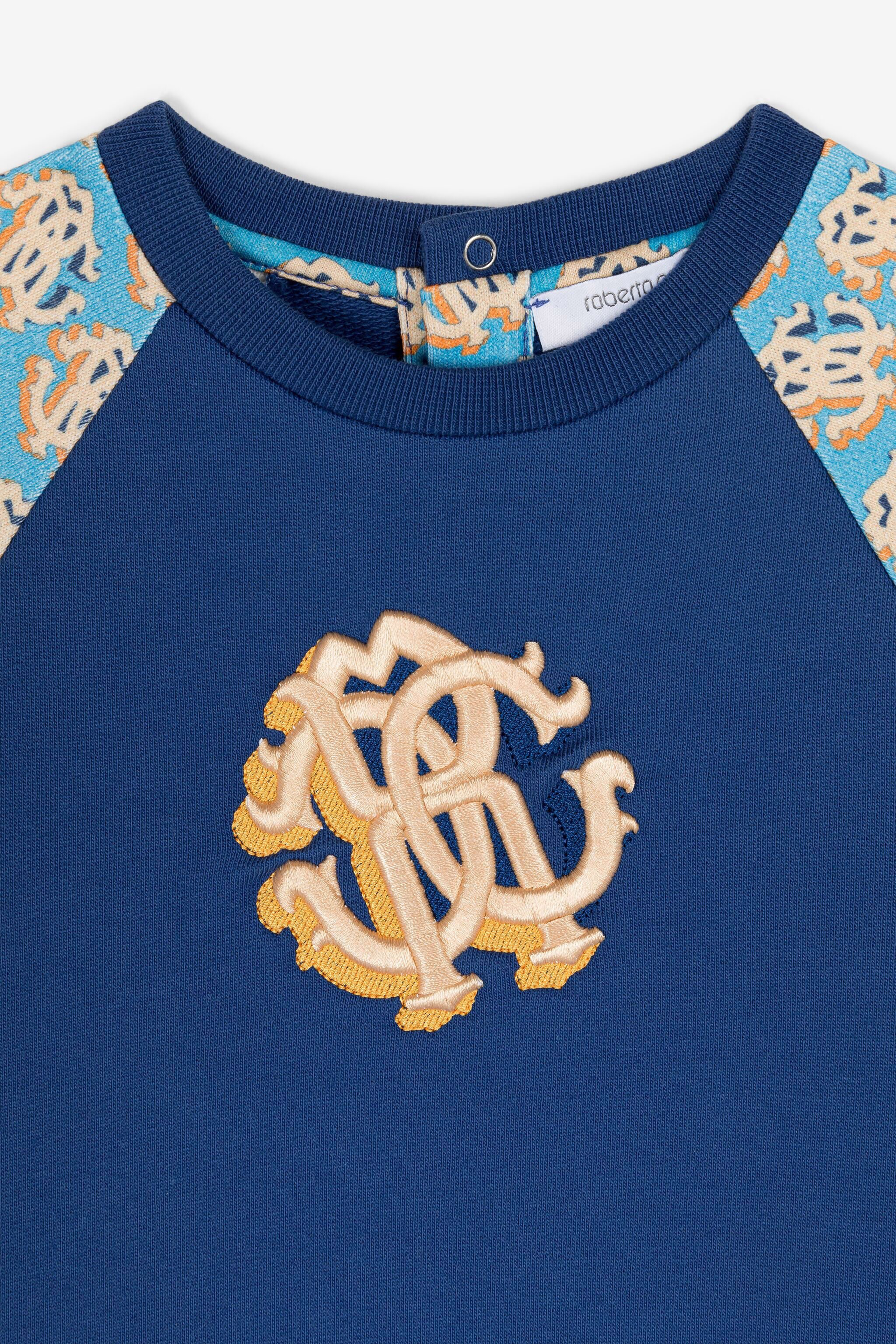 JU RC Monogram Cotton Sweatshirt Blue RJT90E-CF050