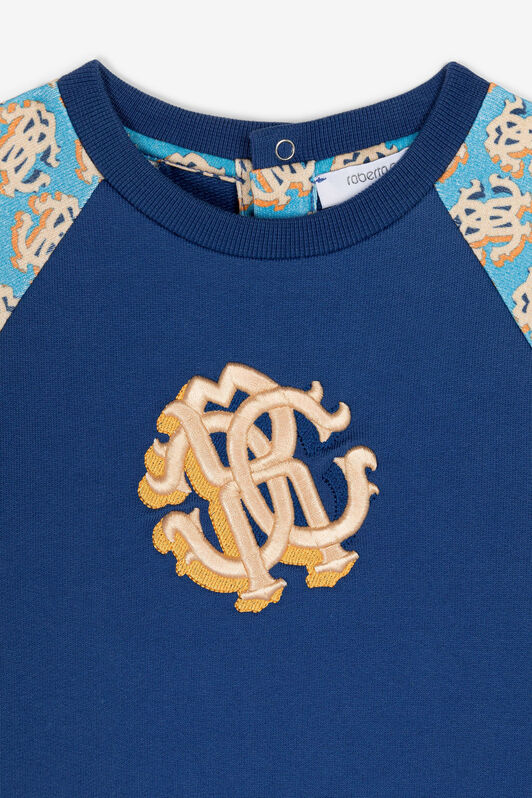 JU RC Monogram Cotton Sweatshirt JU RC Monogram Cotton Sweatshirt Blue RJT90E-CF050