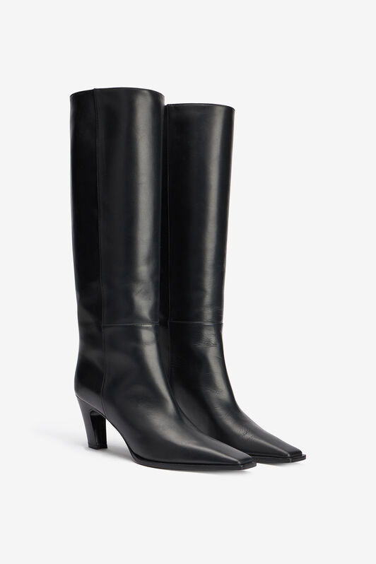 RC Bottes En Cuir Avec Monogramme Mirror Snake RC Bottes En Cuir Avec Monogramme Mirror Snake Noir TKS011-PZ590
