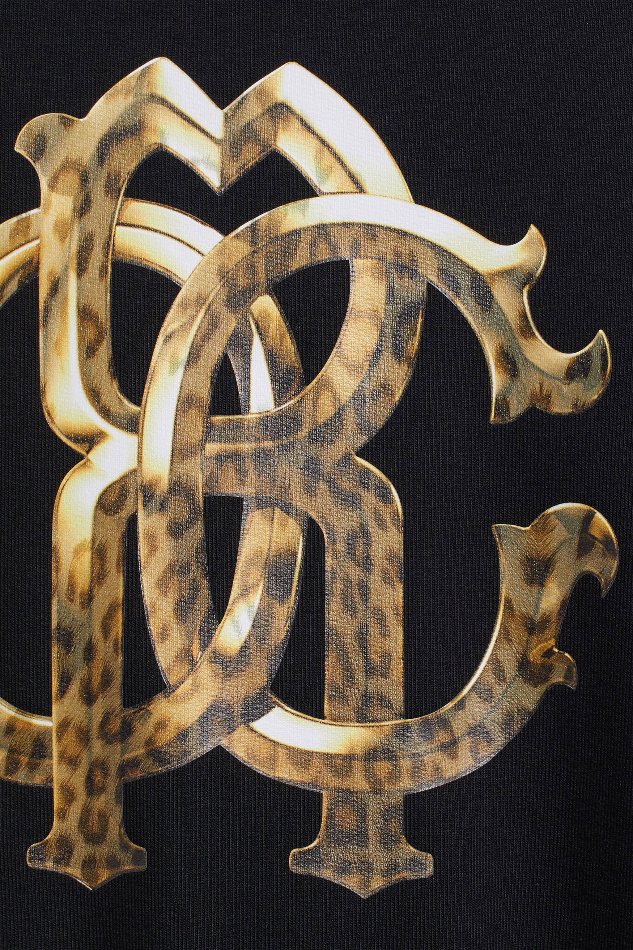 JU Sweat à imprimé logo motif léopard BLACK IJT904-CF042