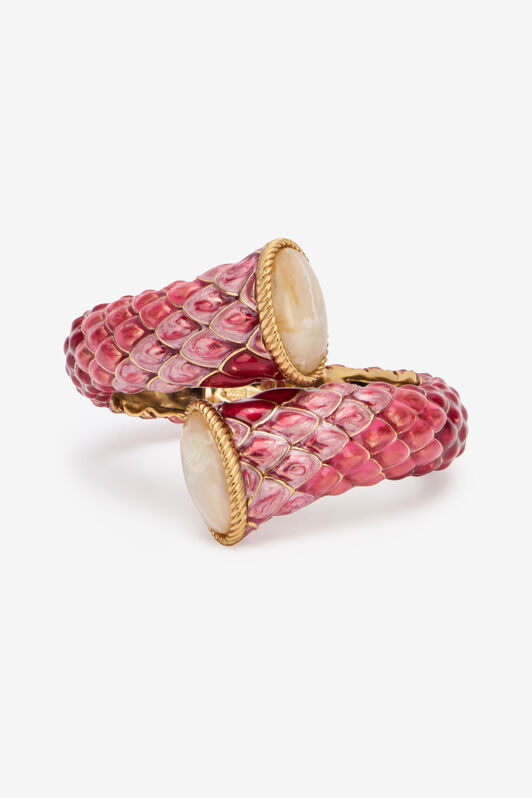 RC Pink Enameled Scales Wrap Bracelet MULTI RED/BIANCO/ORO UKG013-AM522