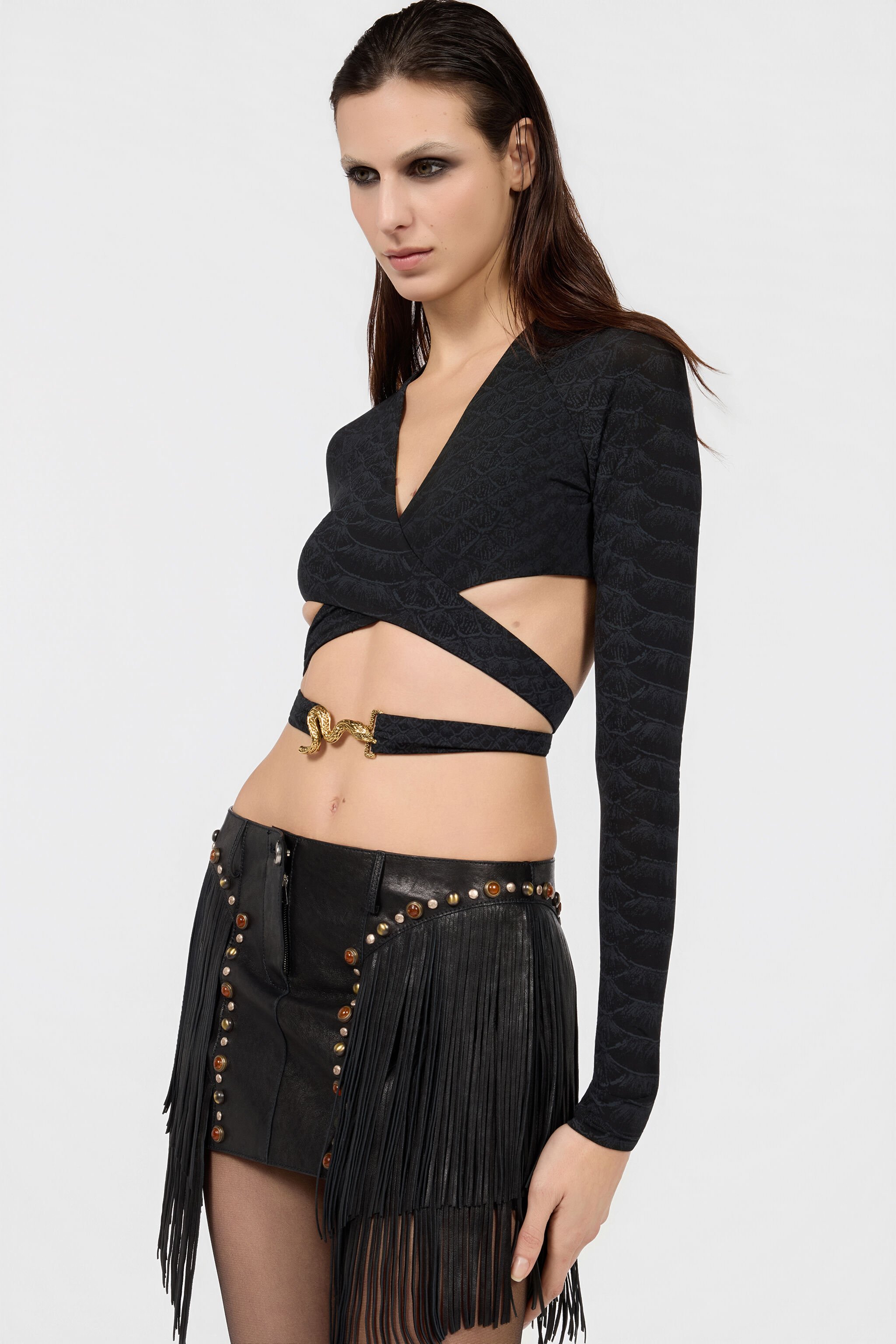 RC Top Imprimé Serpentine BLACK XQT601-NLS36