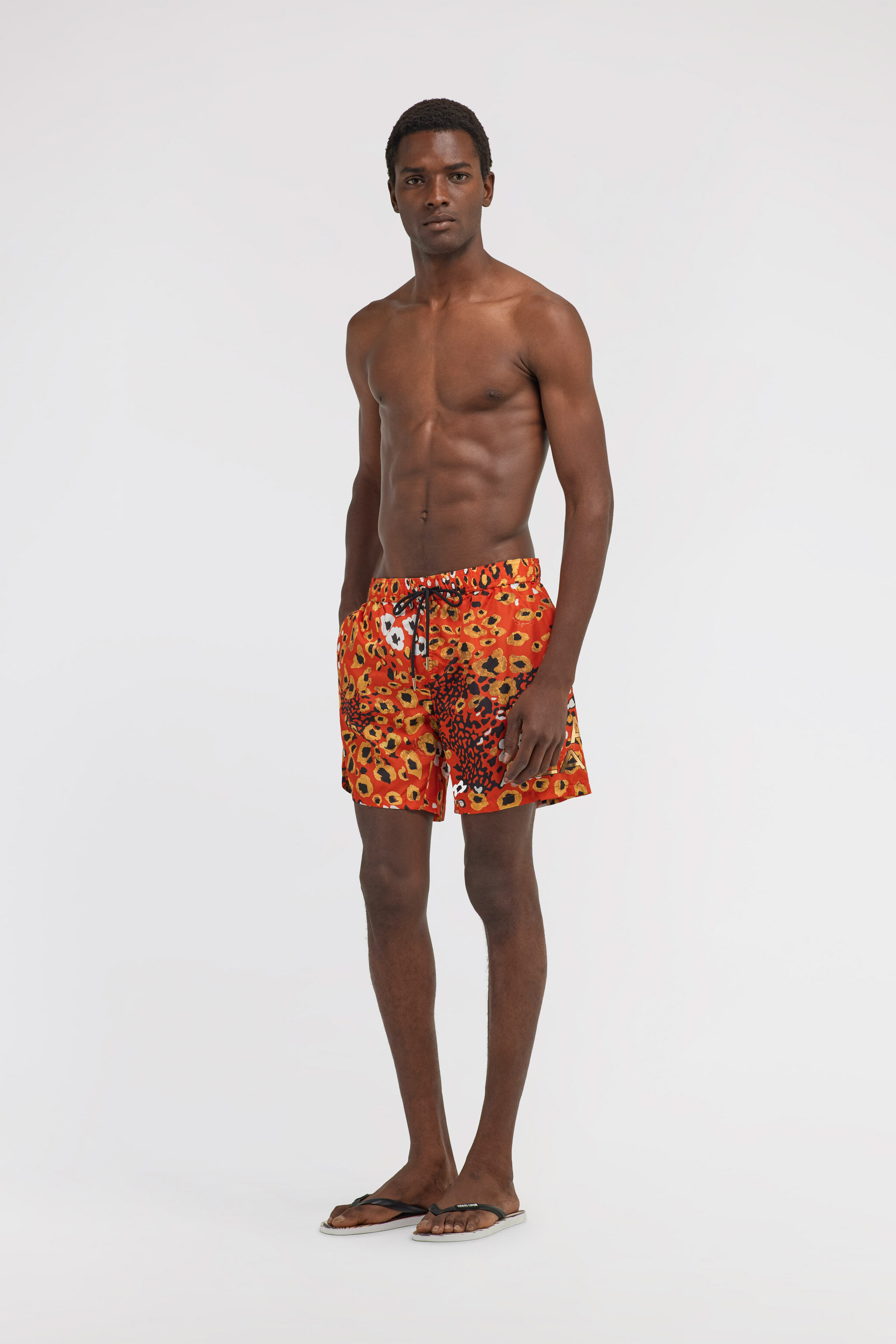 CL Badehose mit Leopard-Print Orange SXH00A-5LN03