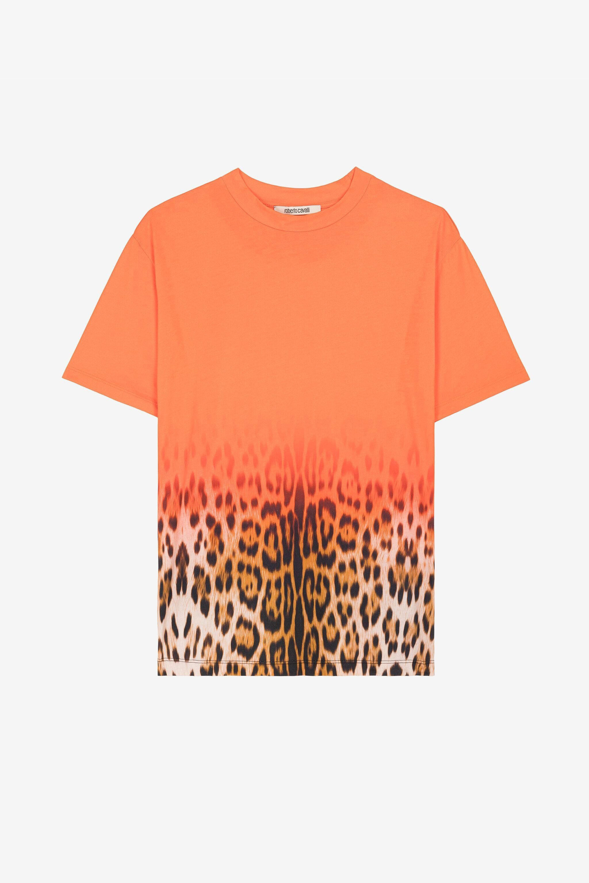 RC Leopard-print ombré T-Shirt Orange QKT61C-3PF53