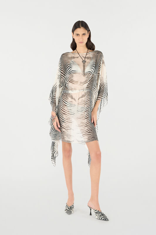 RC Zebra-Print Caftan Black/White UKW012-HNN49