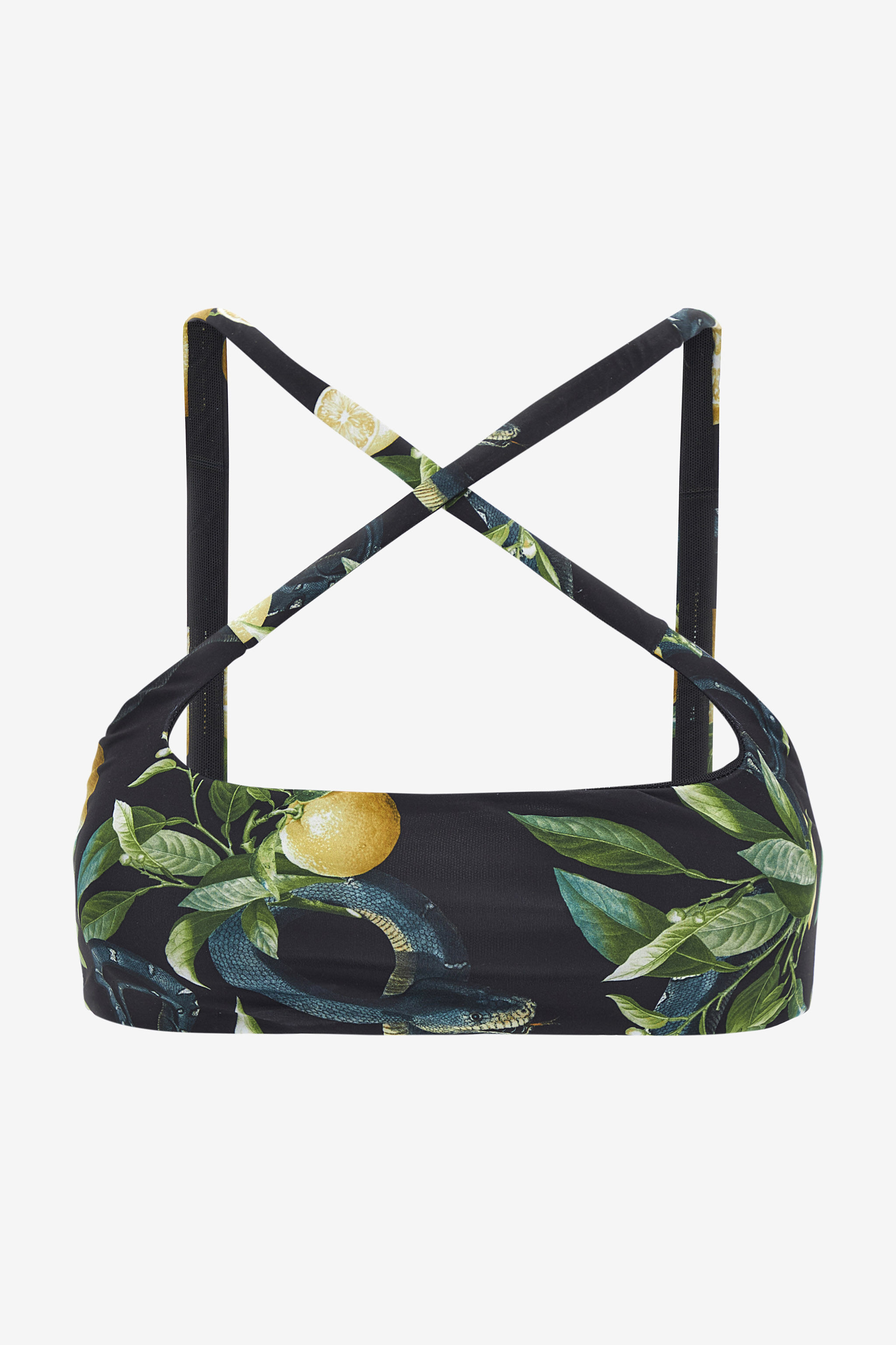RC Lemon print bandeau bikini Schwarz SYW043-LNI89