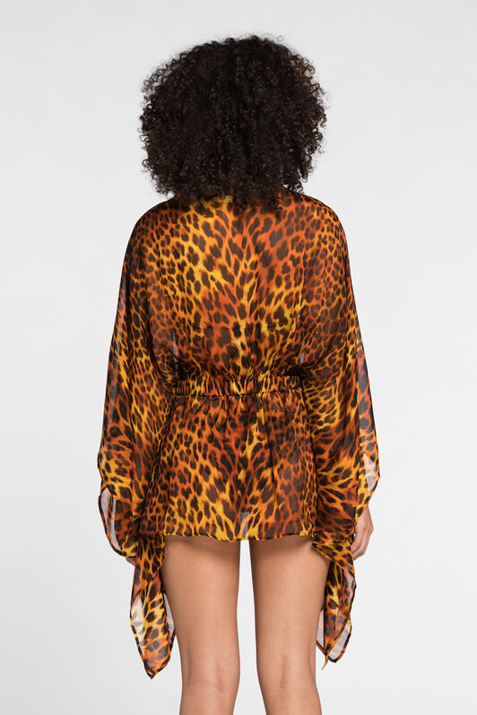 RC Jaguar-Print Silk Kaftan RC Jaguar-Print Silk Kaftan Orange OQW02K-XTD02
