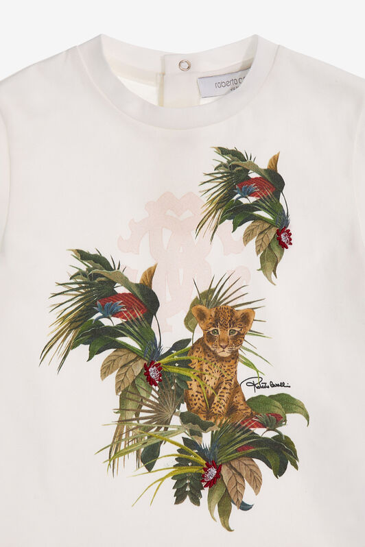 JU T-shirt con firma e stampa Bianco SJT647-JD001
