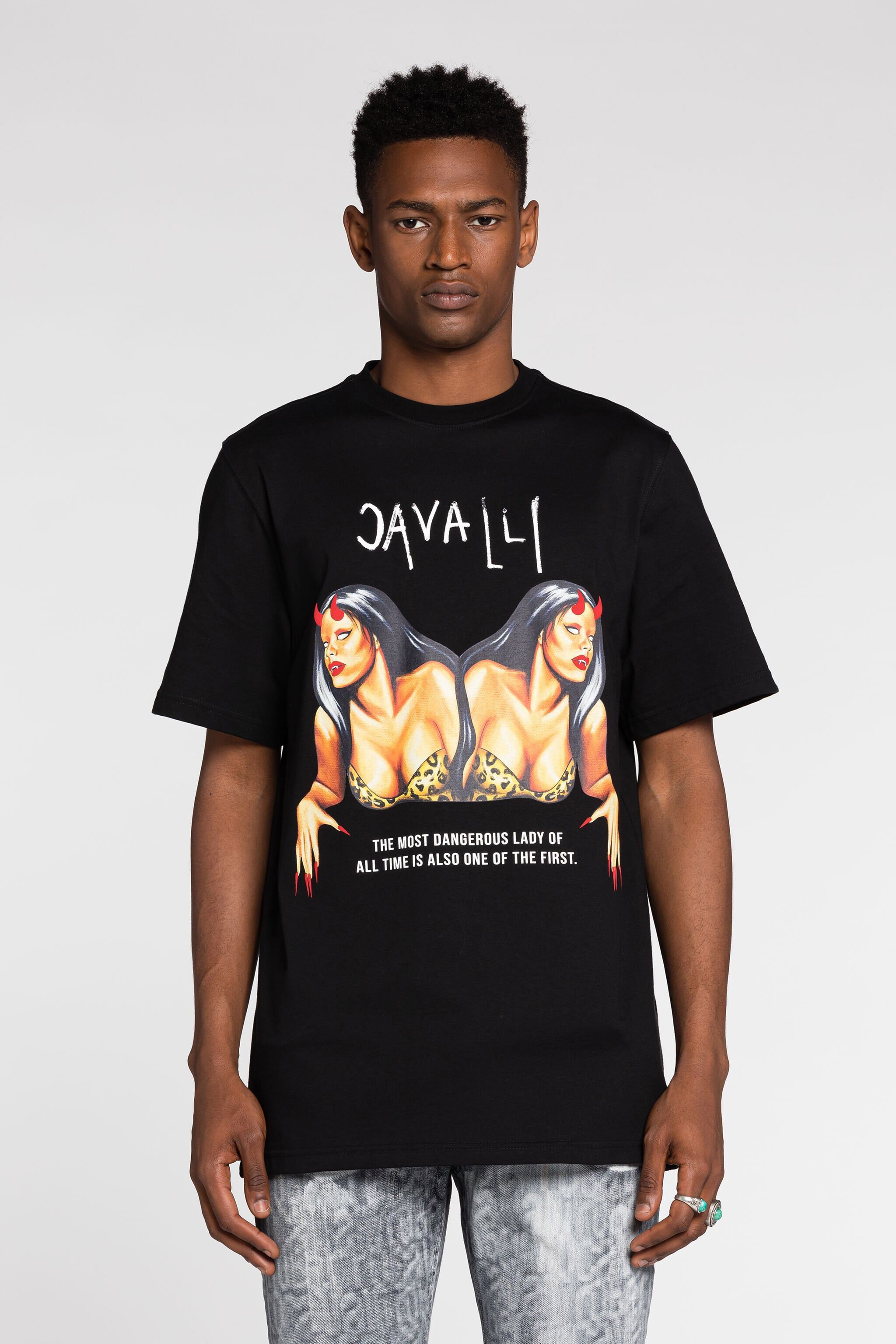 RC Graphic-Print Cotton T-Shirt Black RRT61I-JD060