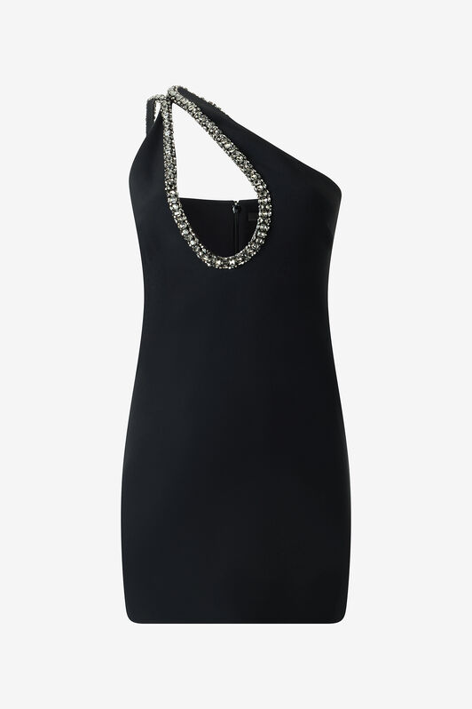 RC Mini Dress with Jewel Neckline RC Mini Dress with Jewel Neckline Black VQR137-KU013
