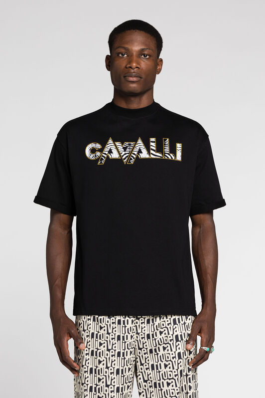 RC Logo-Print Cotton T-Shirt Black RRT62O-JD060