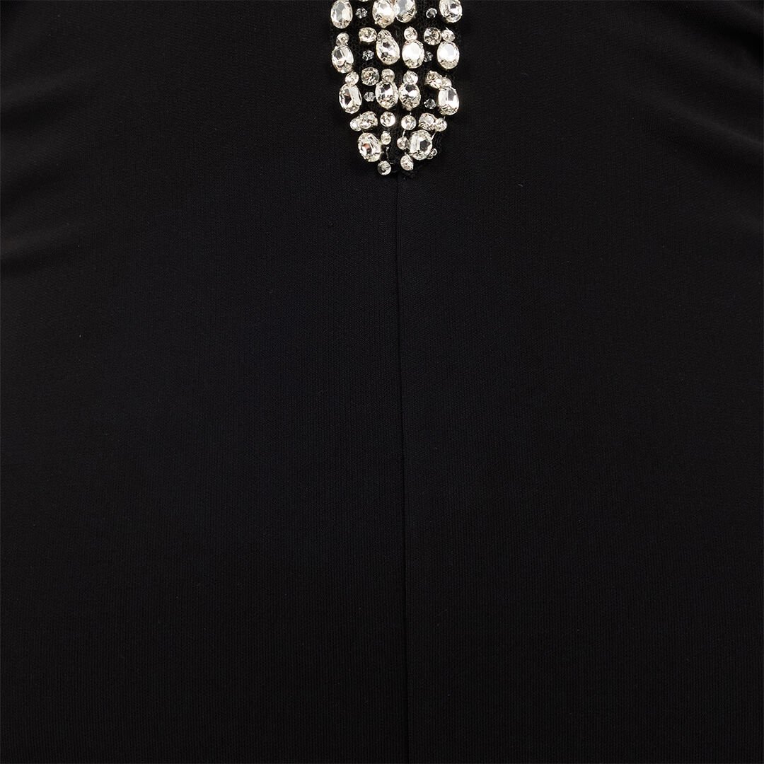 RC Mini Dress With Cut-Out And Bejeweled Neckline Black UKR161-JE034