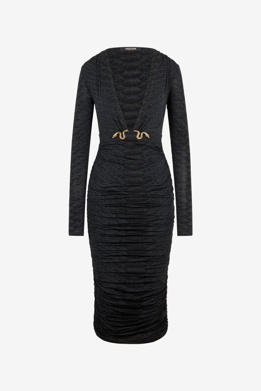 RC Robe Midi Imprimé Serpentine BLACK XQT122-NLS36