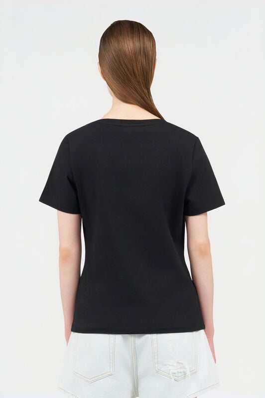 RC T-shirt in Cotone Nera con Logo BLACK QOT60C-JV060