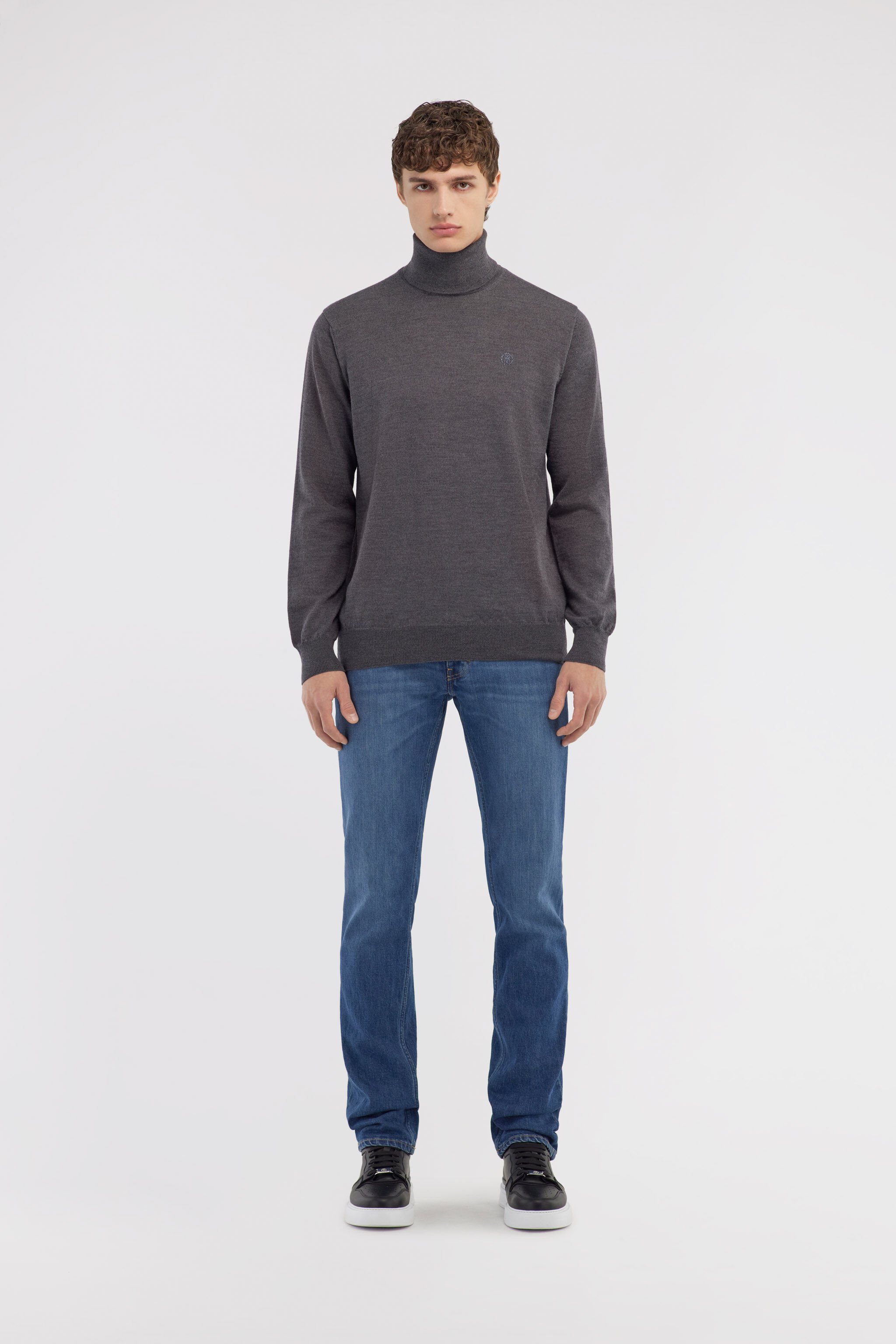 RC Turtleneck sweater with RC Dark gray NOM01C-MQ030