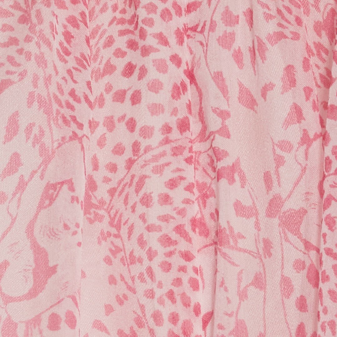 JU Robe En Soie À Imprimé Guépards Rose UJT102-2NO37
