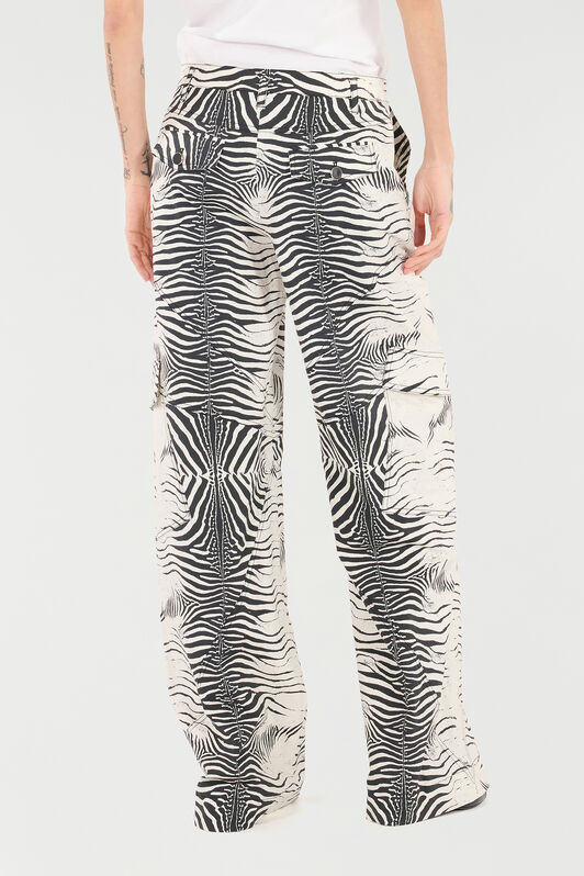 RC Pantaloni In Cotone Stretch Stampa White Tigresse BIANCO/NERO UKT211-3AN49