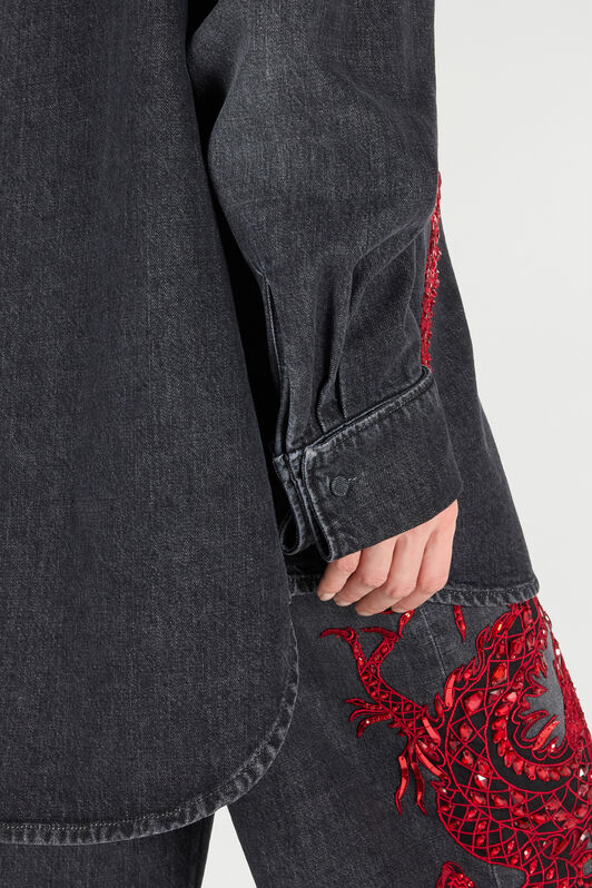 RC Shirt with Embroidery and Sequins RC Shirt with Embroidery and Sequins Noir/Rouge VQJ161-DN001