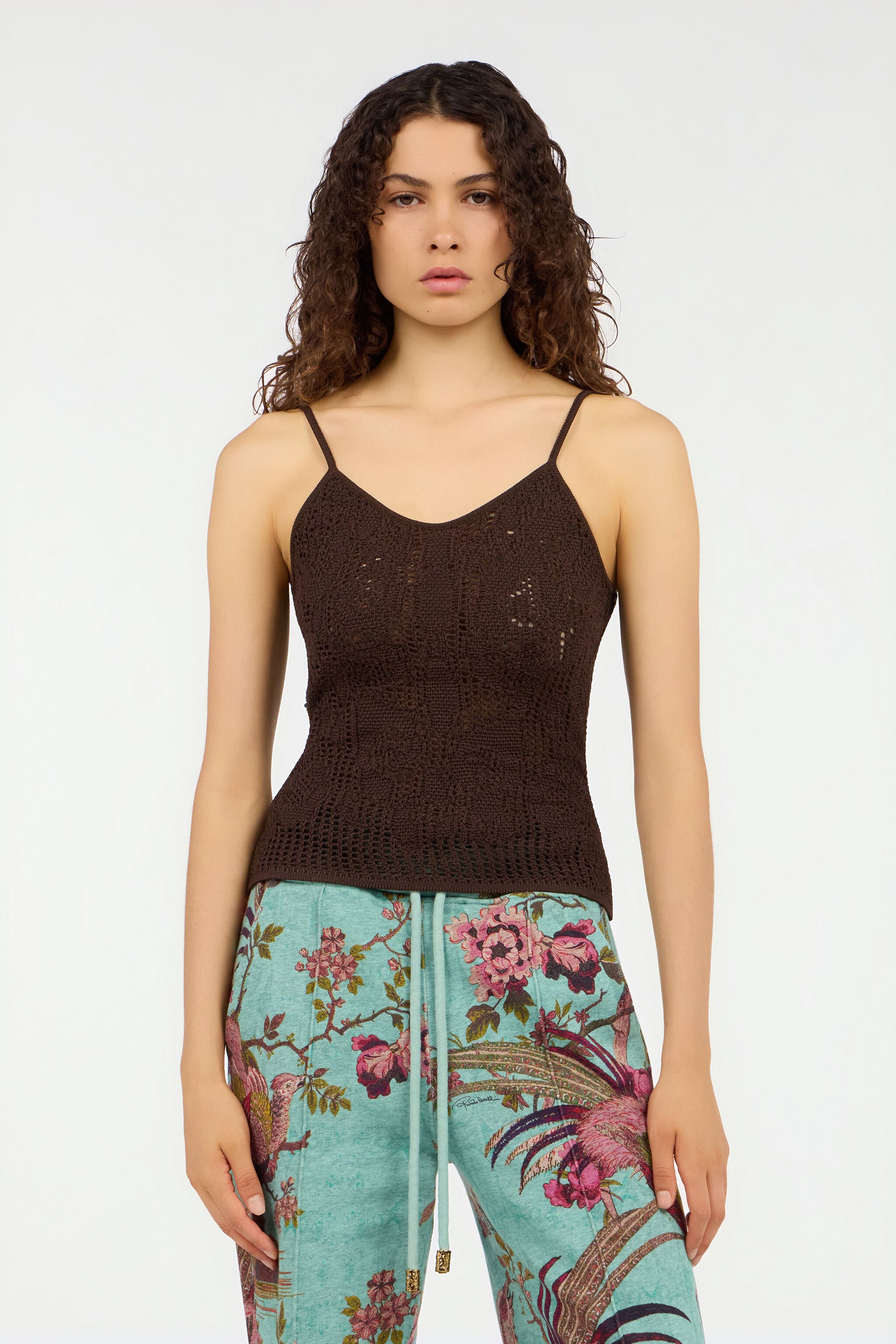RC Haut Façon Crochet Avec Bretelles CHOCOLATE VKM613-MAC01