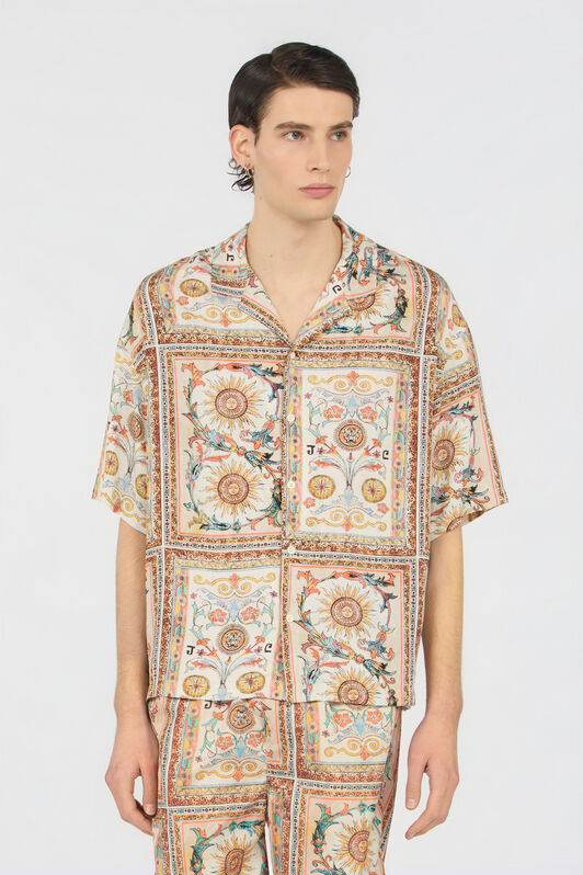 JC Camicia Stampa Persian Tarot 744 BEIGE + 217 AZZU WFM005-WF153