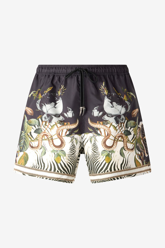 RC Badeshorts Mit Print Animalier Und Fang Schwarz/Weiß URH00S-5RN71
