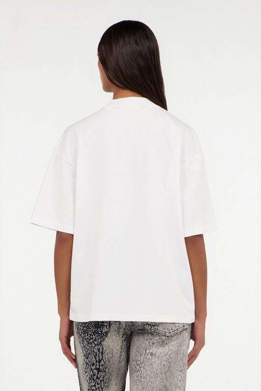 JC T-Shirt in Weiß mit durchbrochenem Logo WHITE VFT188-VF311