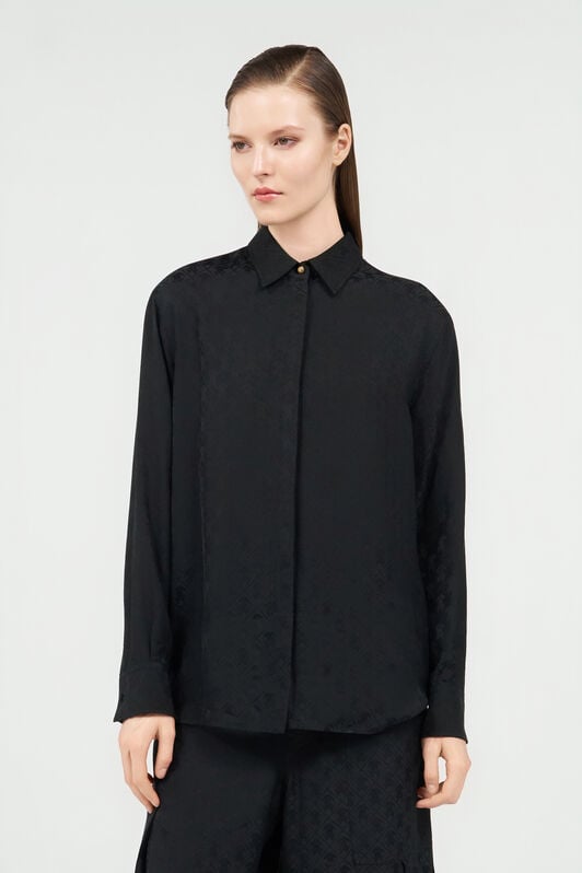 RC Camicia In Misto Seta con Monogram RC RC Camicia In Misto Seta con Monogram RC NERO VKT704-RK010
