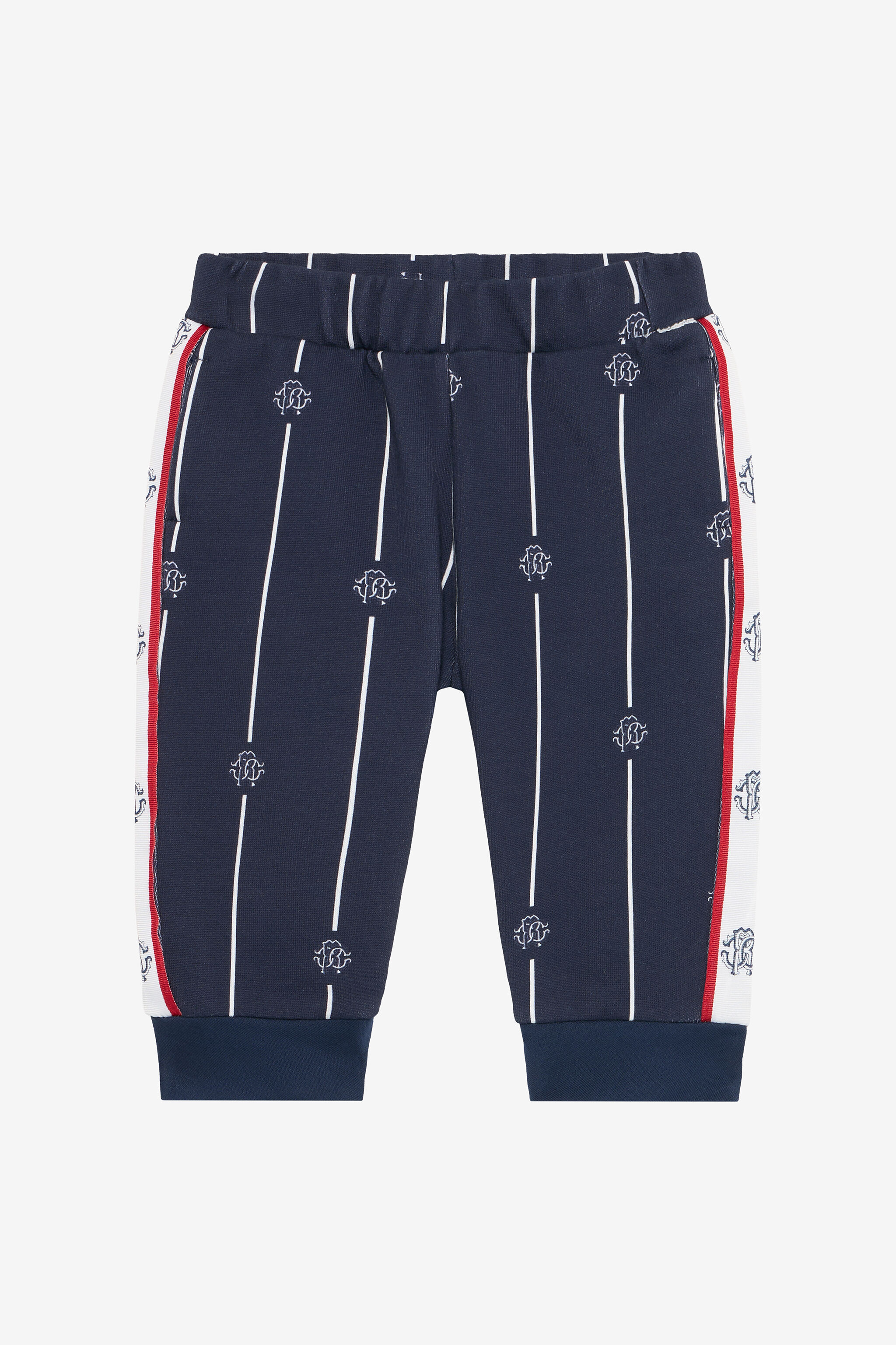 JU Blue Track Pants with RC Monogram and Stripes NAVY VJT208-5OP27