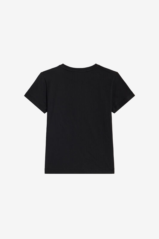 JU Black T-Shirt with Flower Print BLACK VJT62F-JD001
