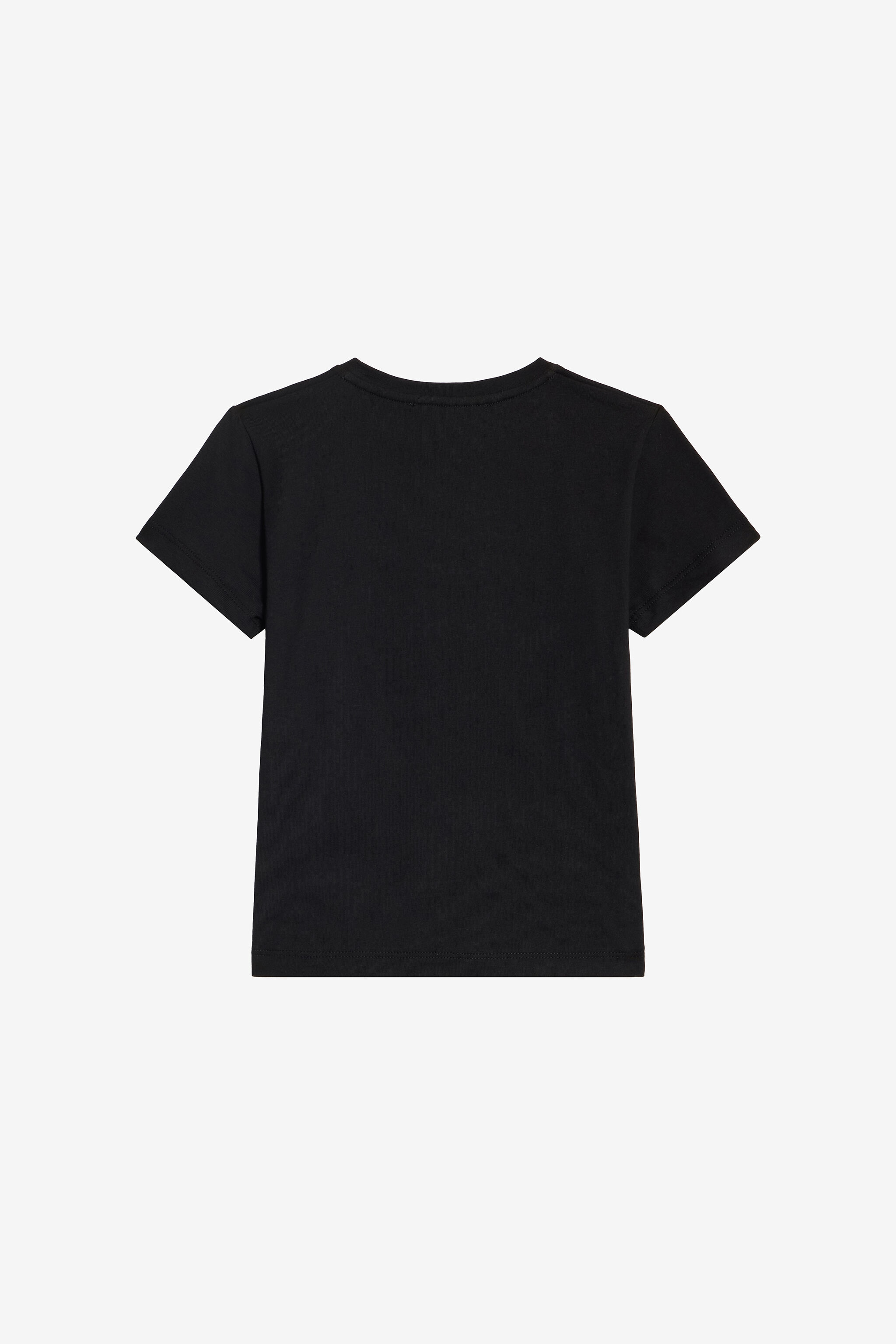 JU Black T-Shirt with Flower Print BLACK VJT62F-JD001