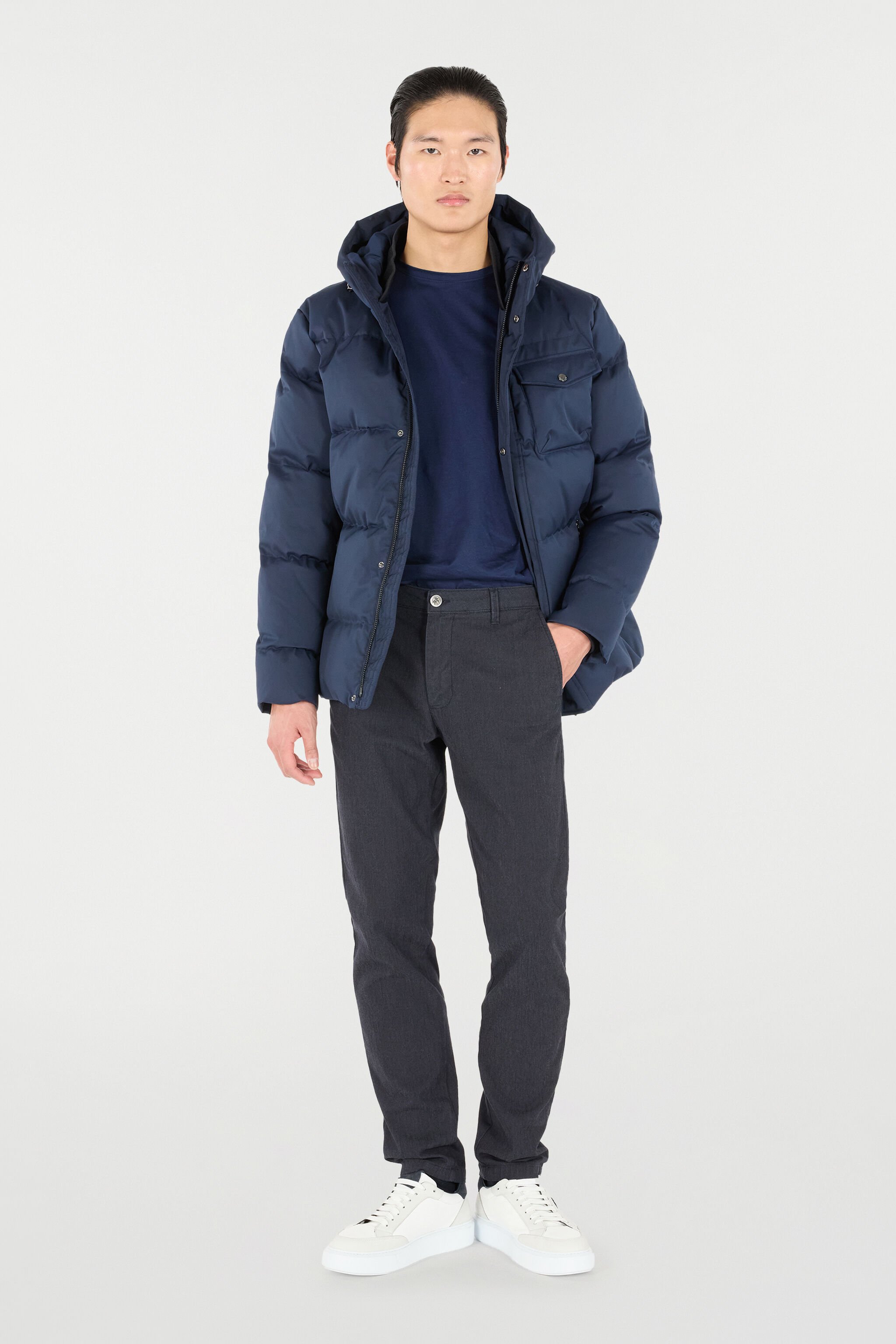RC Chaqueta Acolchada Azul con Capucha Azul oscuro OOT40F-DJ001