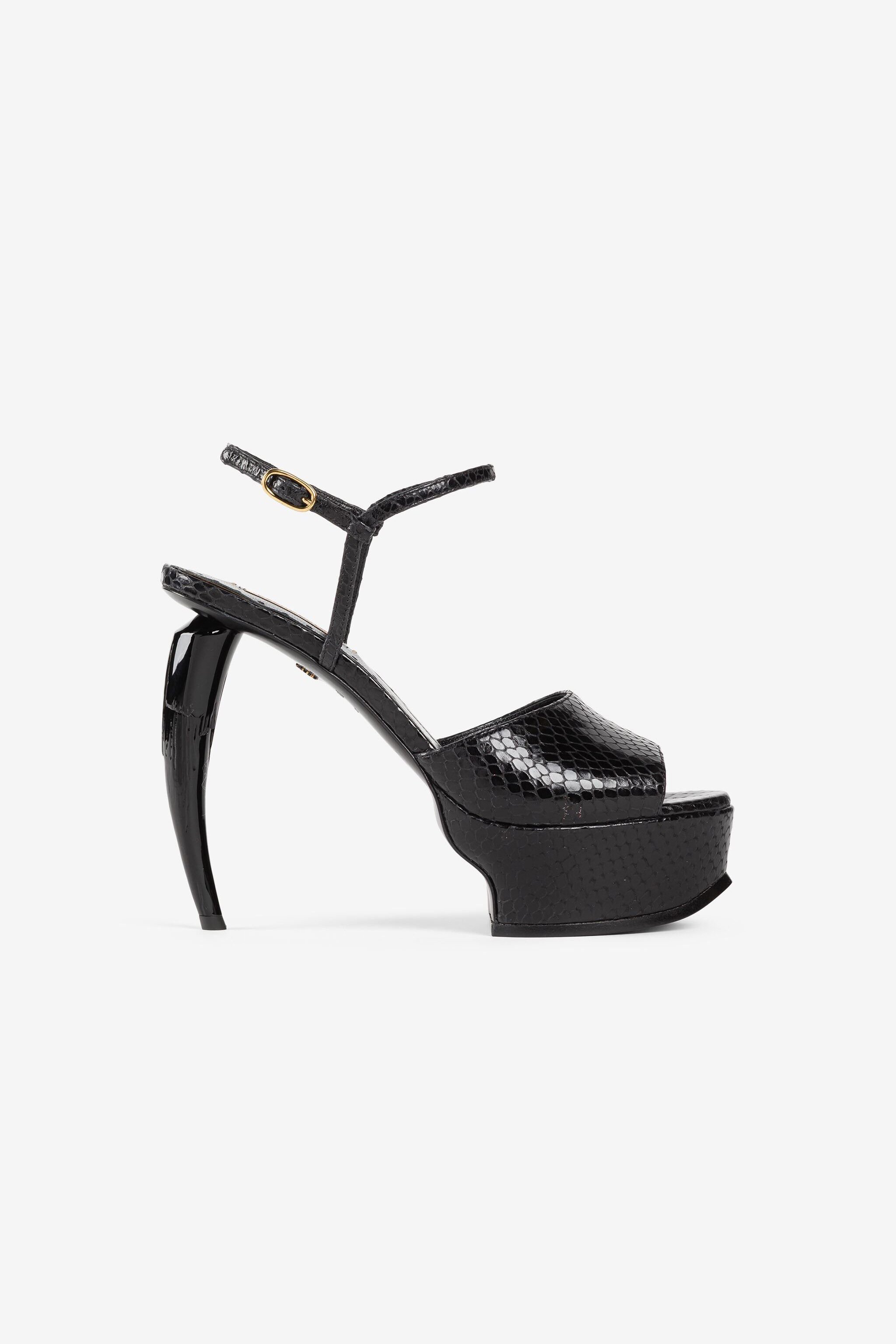 RC Tiger Tooth platform sandals Black QKS034-PZ181