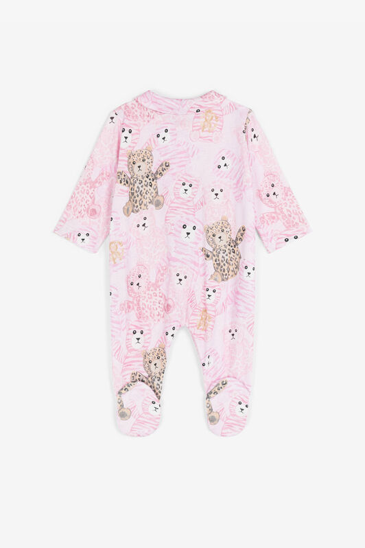 JU Teddy Bear-Print Cotton Babygrow Set Pink RJT831-JFG79