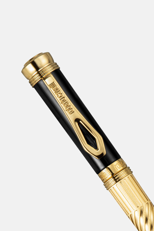 RC Roberto Cavalli Ballpoint Pen, Gold Color & Black Lacquer RC Roberto Cavalli Ballpoint Pen, Gold Color & Black Lacquer GOLD QALG74-IG390