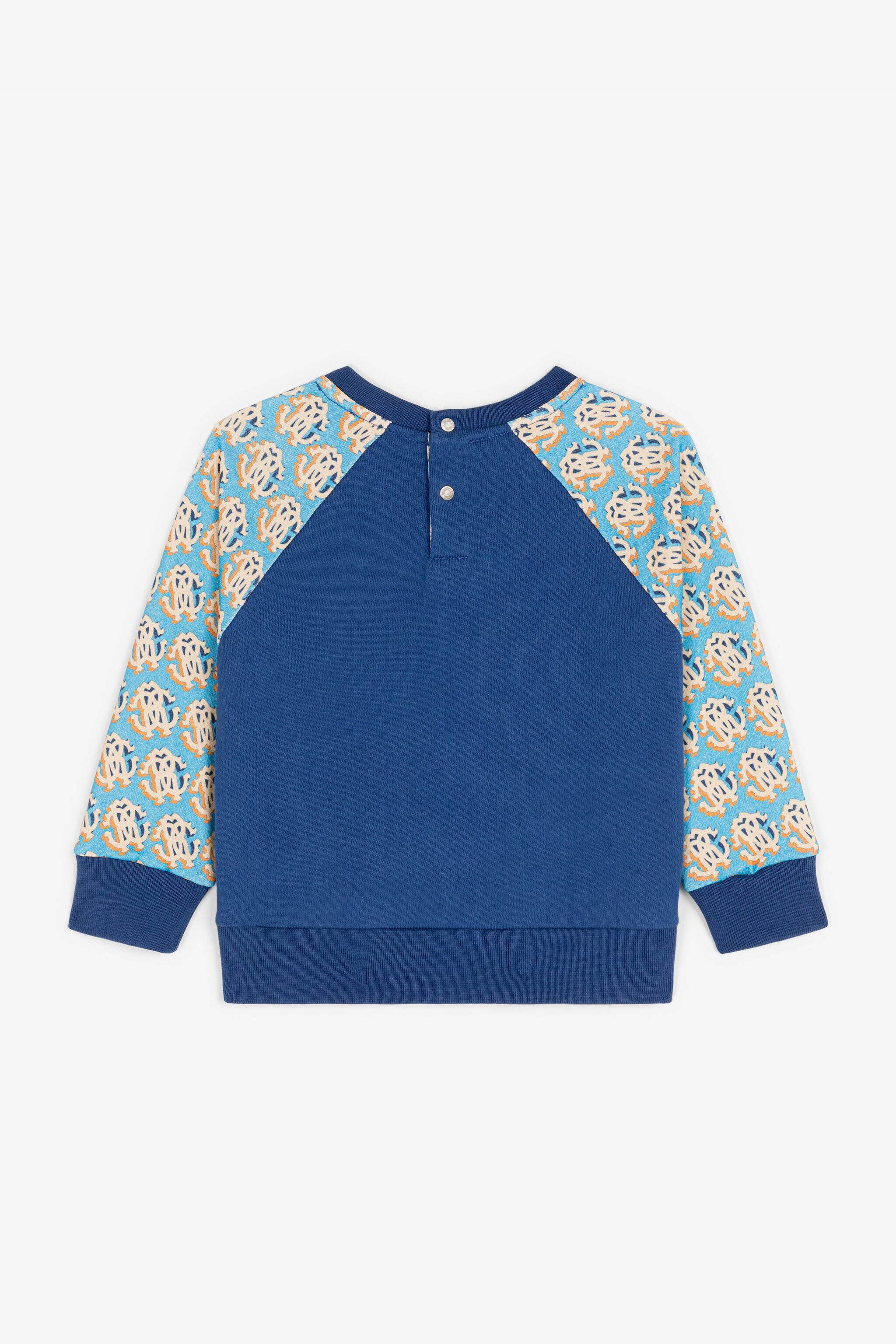 JU RC Monogram Cotton Sweatshirt Blue RJT90E-CF050