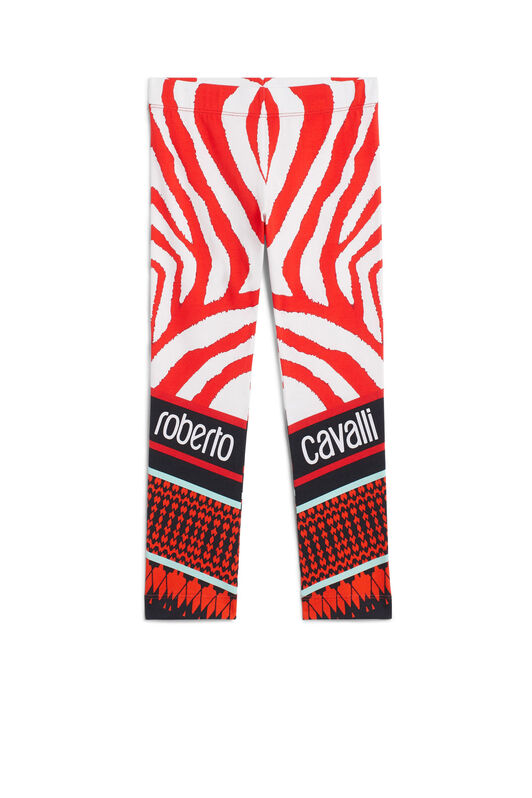 JU Zebra Foulard print leggings RED/MULTICOLOR IJT202-JMQ75