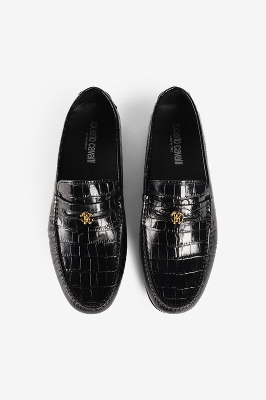 RC Croc-Embossed Loafers RC Croc-Embossed Loafers Black JSS00A-PZA73